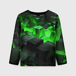 Лонгслив детский Глубина зеленых плоскостей, цвет: 3D-принт
