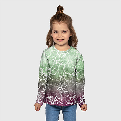 Детский лонгслив Абстракция - spider web on purple-green background / 3D-принт – фото 5