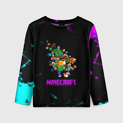 Детский лонгслив Minecraft neon краски