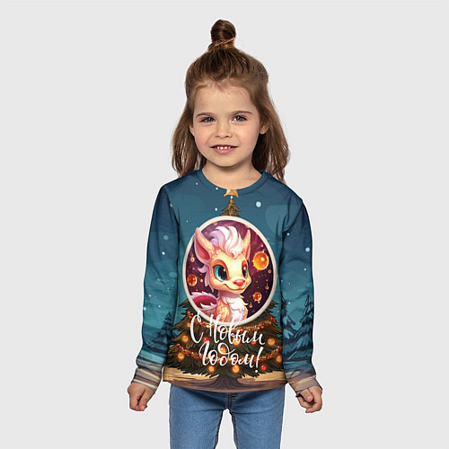 Детский лонгслив Кроха олицетворяющий зиму / 3D-принт – фото 5