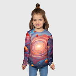 Лонгслив детский Галактика в спирали, цвет: 3D-принт — фото 2