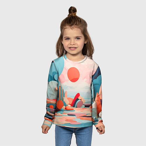 Детский лонгслив Геометрия природы / 3D-принт – фото 5