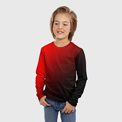 Лонгслив детский Градиент красно-чёрный диагональ, цвет: 3D-принт — фото 2