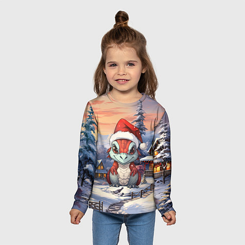 Детский лонгслив Красный дракончик 2024 / 3D-принт – фото 5