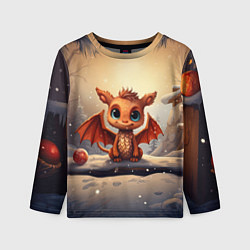 Лонгслив детский Тайный повелитель елок дракон, цвет: 3D-принт