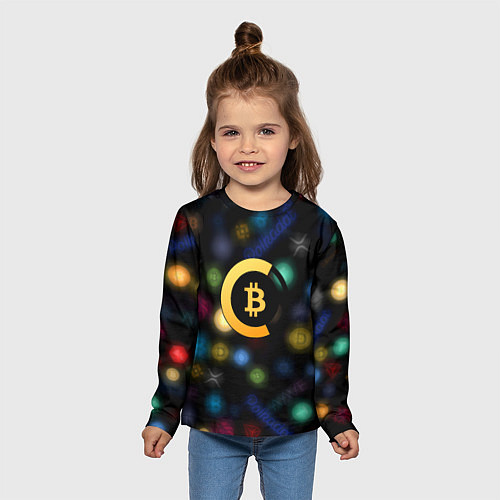 Детский лонгслив Bitcoin logo criptomoney / 3D-принт – фото 5