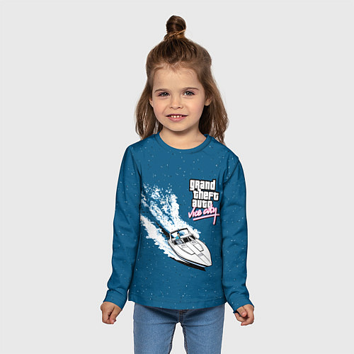 Детский лонгслив Grand Theft Auto - Vice City / 3D-принт – фото 5