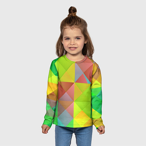 Детский лонгслив Разноцветные фигуры / 3D-принт – фото 5