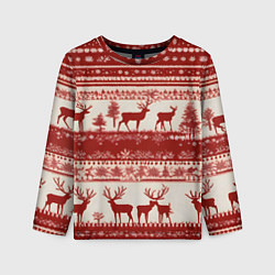 Детский лонгслив Красные олени