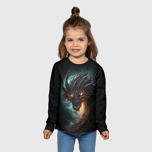 Детский лонгслив Фэнтази дракон символ 2024 / 3D-принт – фото 5
