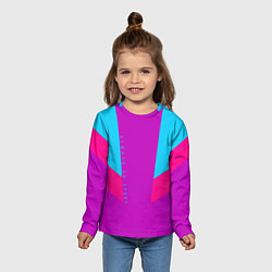 Лонгслив детский Always in sports сиреньевый, цвет: 3D-принт — фото 2