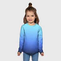 Лонгслив детский Голубой и черно-синий градиент, цвет: 3D-принт — фото 2