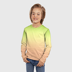 Лонгслив детский Персиково-салатный градиент, цвет: 3D-принт — фото 2