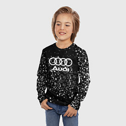 Лонгслив детский Audi белая краска авто спорт, цвет: 3D-принт — фото 2