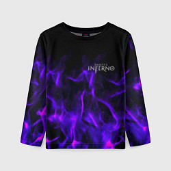 Лонгслив детский Dantes Inferno flame neon, цвет: 3D-принт