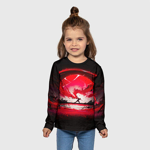 Детский лонгслив Танец в последних лучах солнца / 3D-принт – фото 5