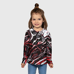Лонгслив детский Острый металл красный, цвет: 3D-принт — фото 2