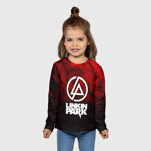 Детский лонгслив Linkin park strom честер / 3D-принт – фото 5