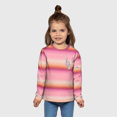 Детский лонгслив Рука-Вещь: текстура свитера Энид из сериала Уэнсде / 3D-принт – фото 5