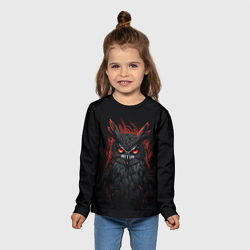 Детский лонгслив Evil owl / 3D-принт – фото 5