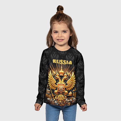 Детский лонгслив Russia gold / 3D-принт – фото 5