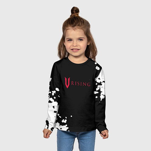 Детский лонгслив V Rising краски / 3D-принт – фото 5