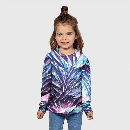 Детский лонгслив Синий драгоценный камень / 3D-принт – фото 5
