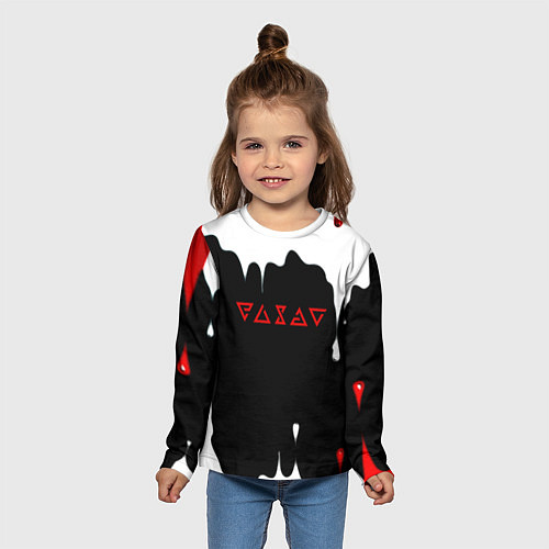 Детский лонгслив Ведьмак краски подтёки / 3D-принт – фото 5