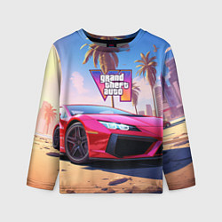 Лонгслив детский GTA 6 logo auto style, цвет: 3D-принт