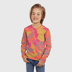 Лонгслив детский Цветной яркий камуфляж, цвет: 3D-принт — фото 2