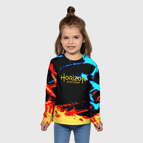 Детский лонгслив Horizon zero dawn огонь и лёд / 3D-принт – фото 5