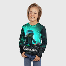 Лонгслив детский Minecraft квадратный персонаж, цвет: 3D-принт — фото 2