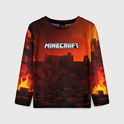 Лонгслив детский Minecraft огненные кубы, цвет: 3D-принт