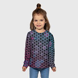 Лонгслив детский Sport шестигранники, цвет: 3D-принт — фото 2