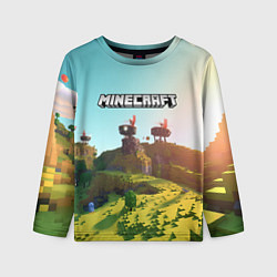 Лонгслив детский Minecraft logo солнечная карта, цвет: 3D-принт