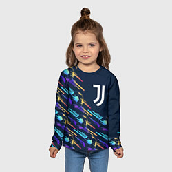 Лонгслив детский Juventus градиентные мячи, цвет: 3D-принт — фото 2