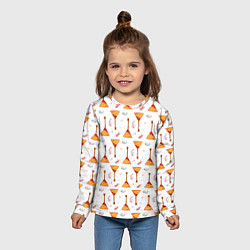 Лонгслив детский Узор из музыкальных инструментов балалаек, цвет: 3D-принт — фото 2