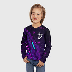 Лонгслив детский Doom neon gaming, цвет: 3D-принт — фото 2