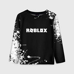 Лонгслив детский Roblox текстура краски белые, цвет: 3D-принт