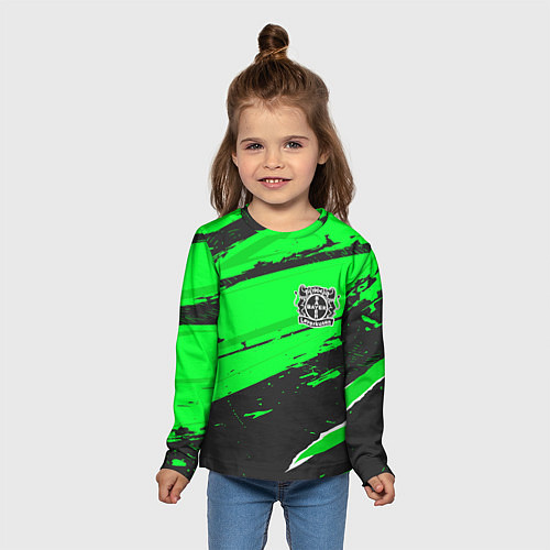 Детский лонгслив Bayer 04 sport green / 3D-принт – фото 5