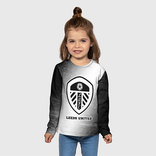 Детский лонгслив Leeds United sport на светлом фоне / 3D-принт – фото 5