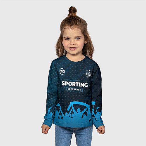 Детский лонгслив Sporting legendary форма фанатов / 3D-принт – фото 5