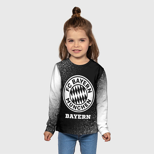 Детский лонгслив Bayern sport на темном фоне / 3D-принт – фото 5