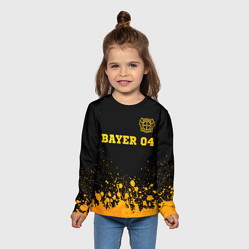 Детский лонгслив Bayer 04 - gold gradient посередине / 3D-принт – фото 5