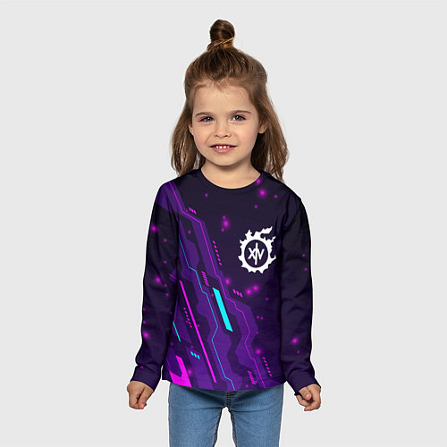 Детский лонгслив Final Fantasy neon gaming / 3D-принт – фото 5