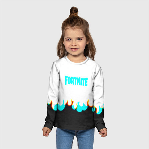 Детский лонгслив Fortnite epic game fire / 3D-принт – фото 5