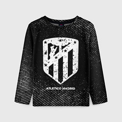 Детский лонгслив Atletico Madrid с потертостями на темном фоне