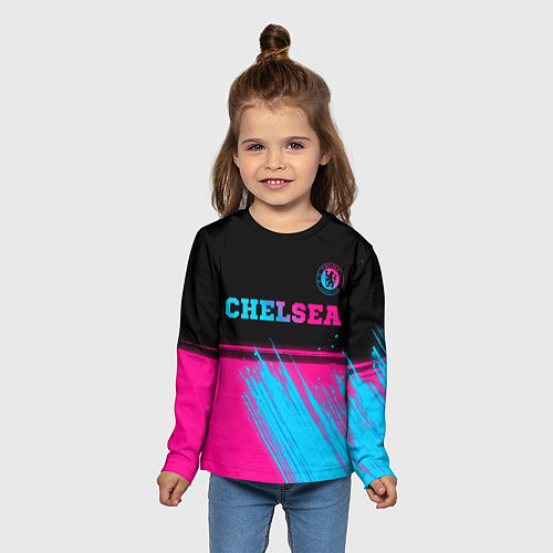 Детский лонгслив Chelsea - neon gradient посередине / 3D-принт – фото 5