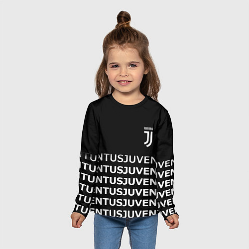 Детский лонгслив Juventus pattern fc club steel / 3D-принт – фото 5