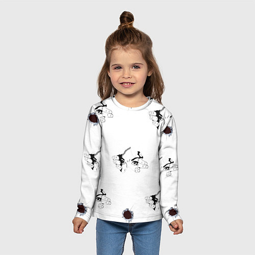 Детский лонгслив Вырываются из футболки / 3D-принт – фото 5